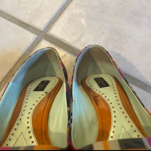 Etro 2008 40th Anniversary Circus Spell Out Pointed Toe Patchwork Heels - Picture 9 of 10